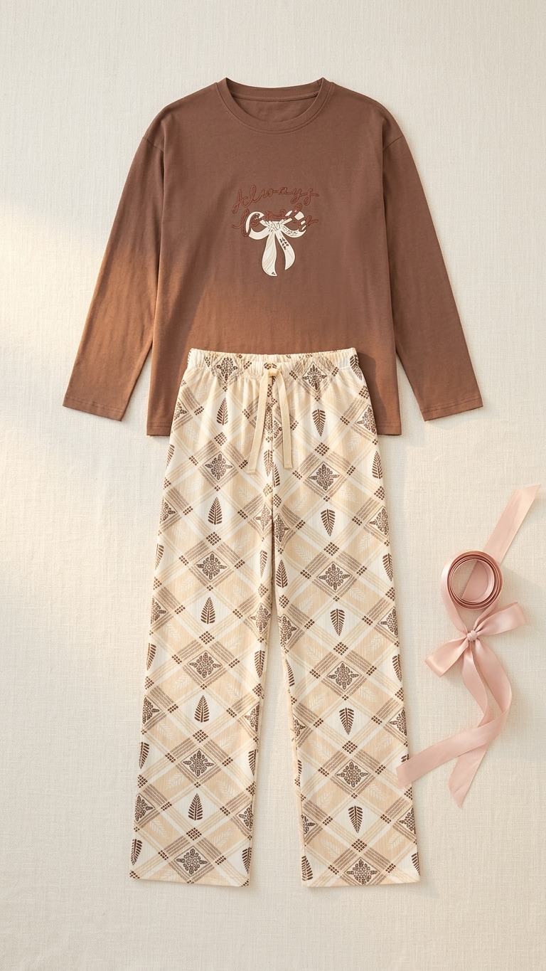 Sameera® "Always Lovely" Bow Cotton Pajama Set | Code 5159