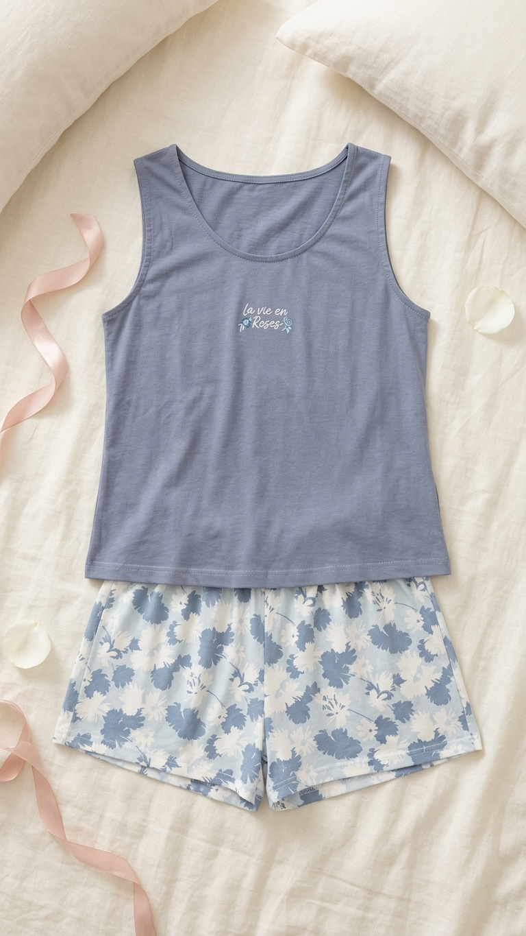 Sameera® "La Vie en Roses" Sleeveless Shorts Pajama Set | Code 5161